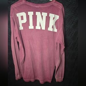 PINK Logo Long Sleeve Tee - Dusty Rose